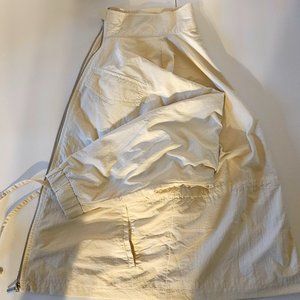 Womens Cream Lightweight Drawstring Windbreaker Size L